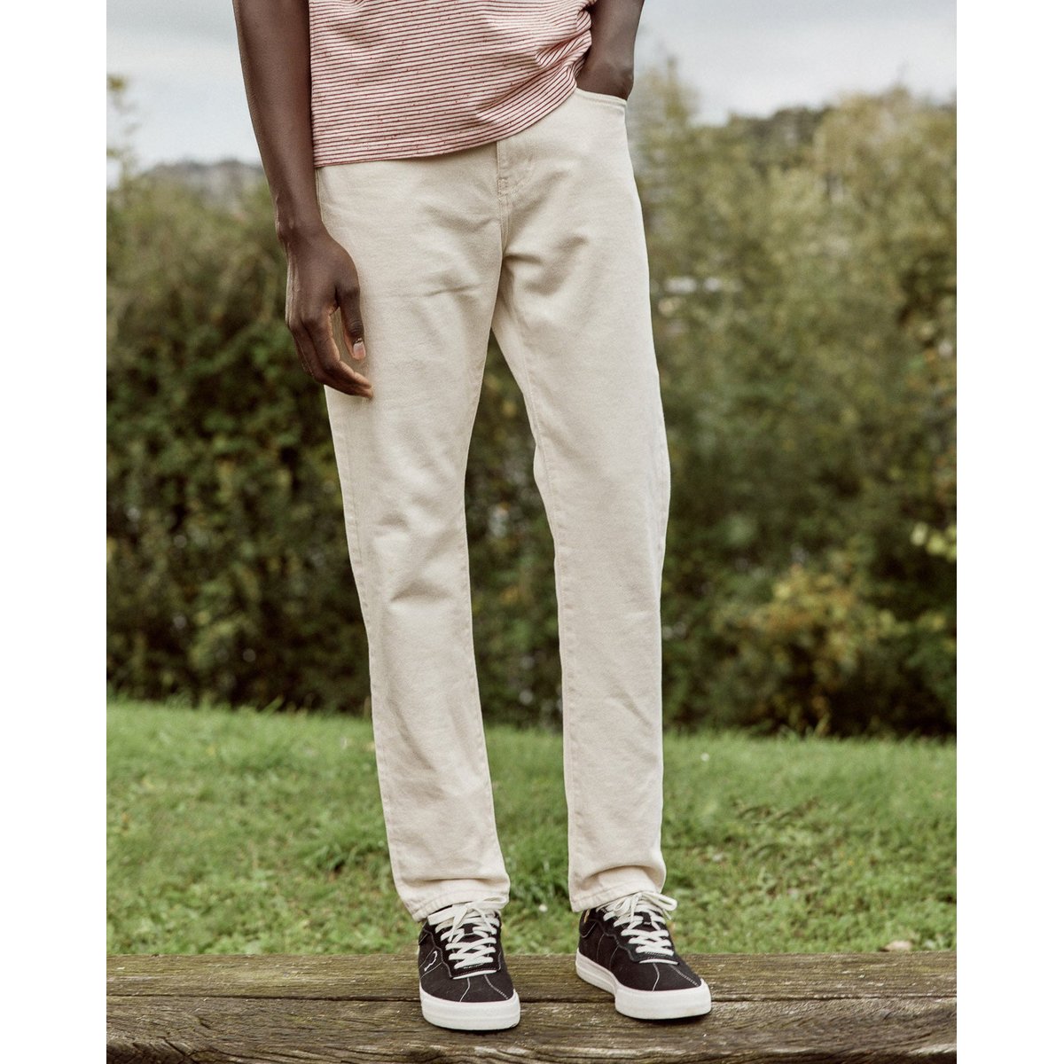 Jean coupe fuselée DENIM TAPERED écru, FAGUO