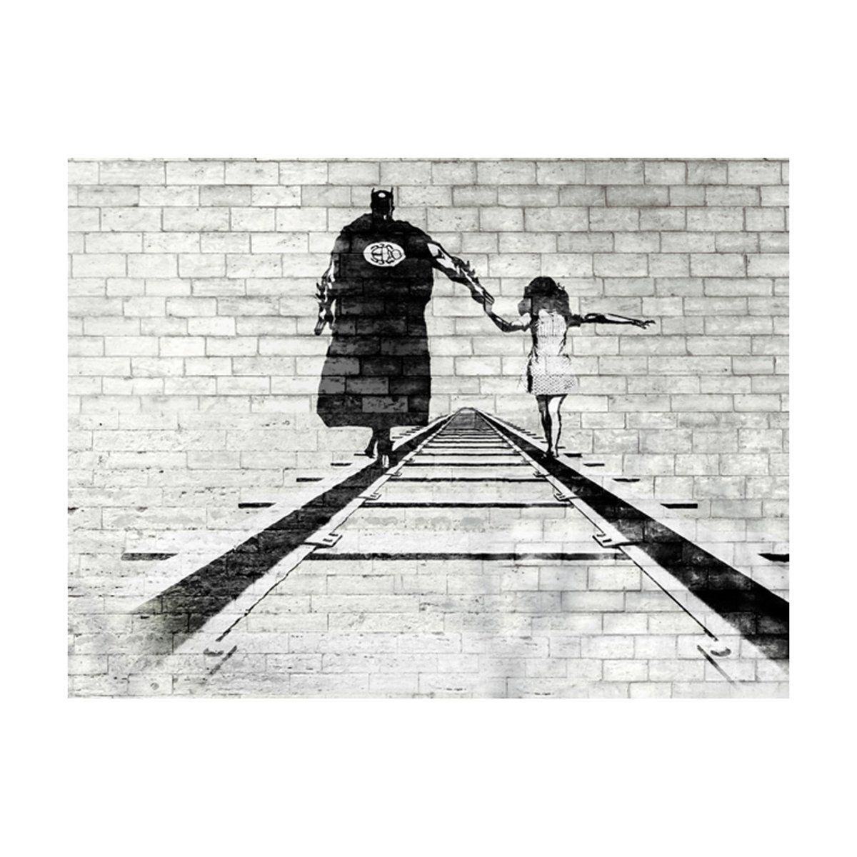 Papier peint intissé panoramique Street art Super-héros noir, EDEN
