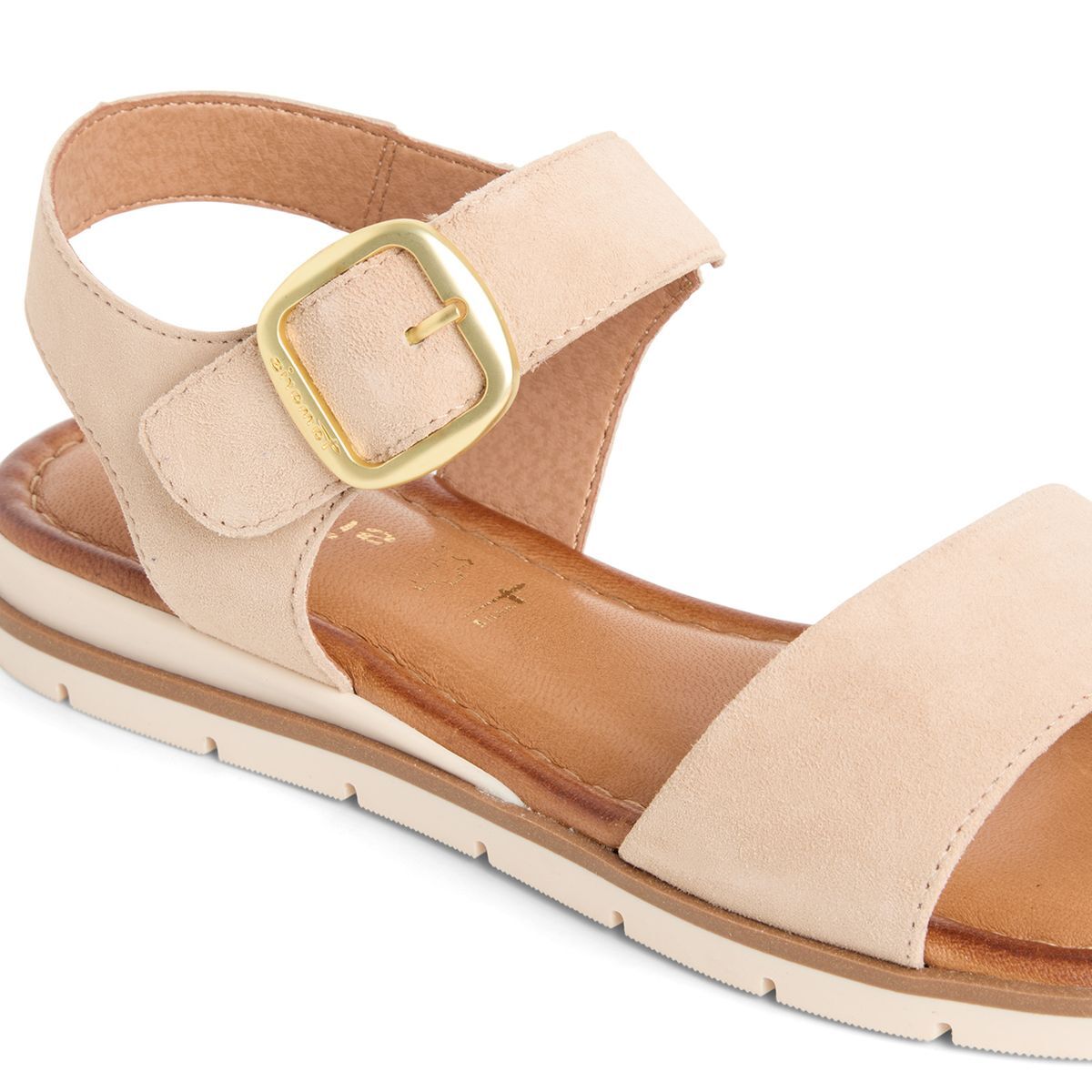 Sandale en cuir marron, TAMARIS