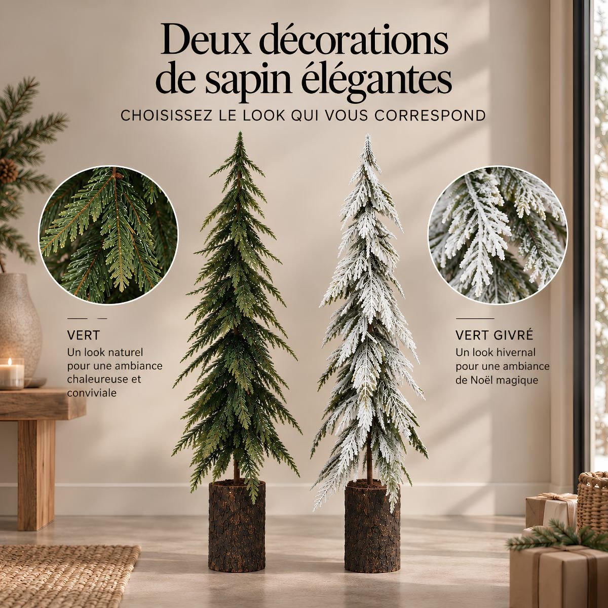 Sapin de Noël décoratif vert, MICA DECORATIONS
