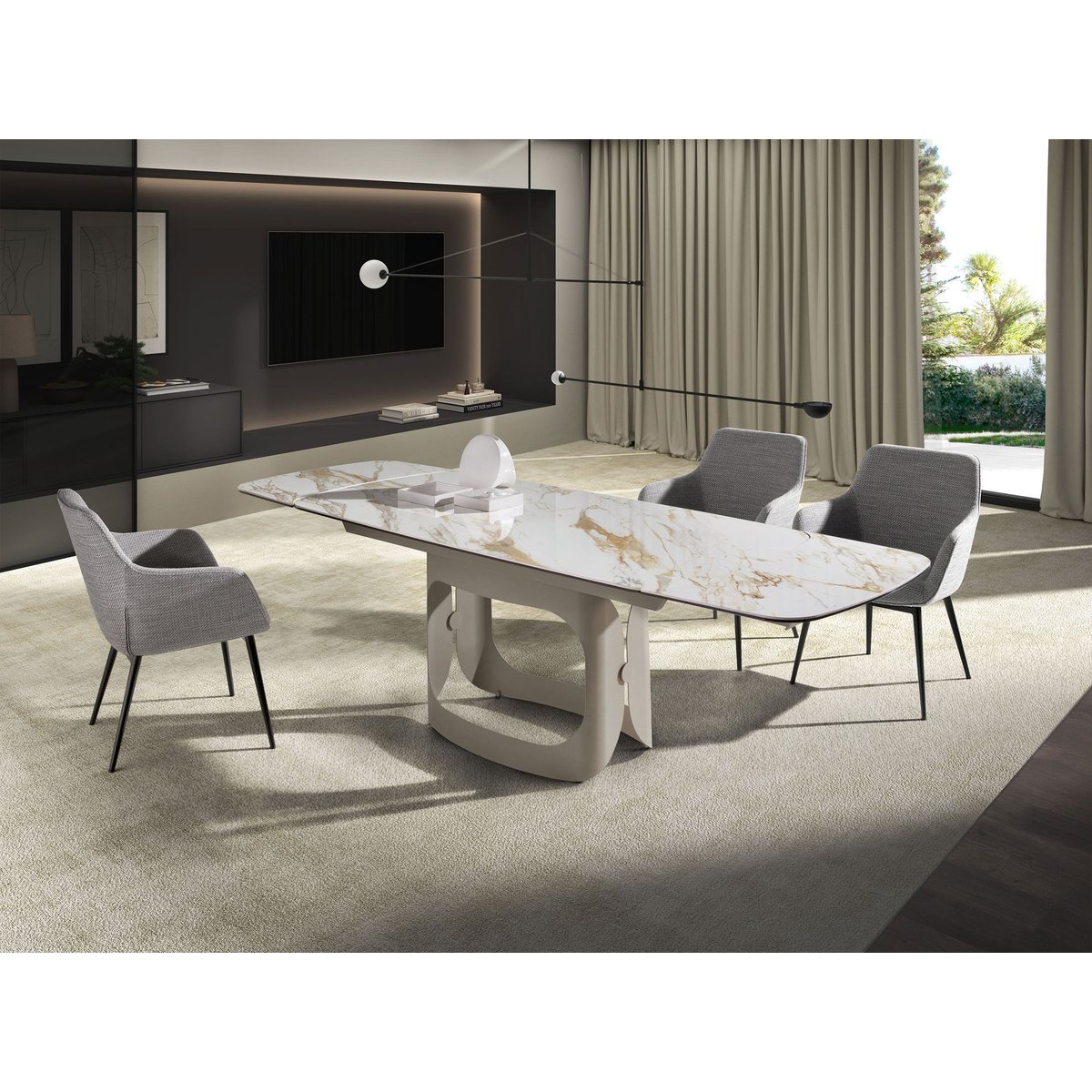 Chaise en tissu gris | noir, ANGEL CERDA