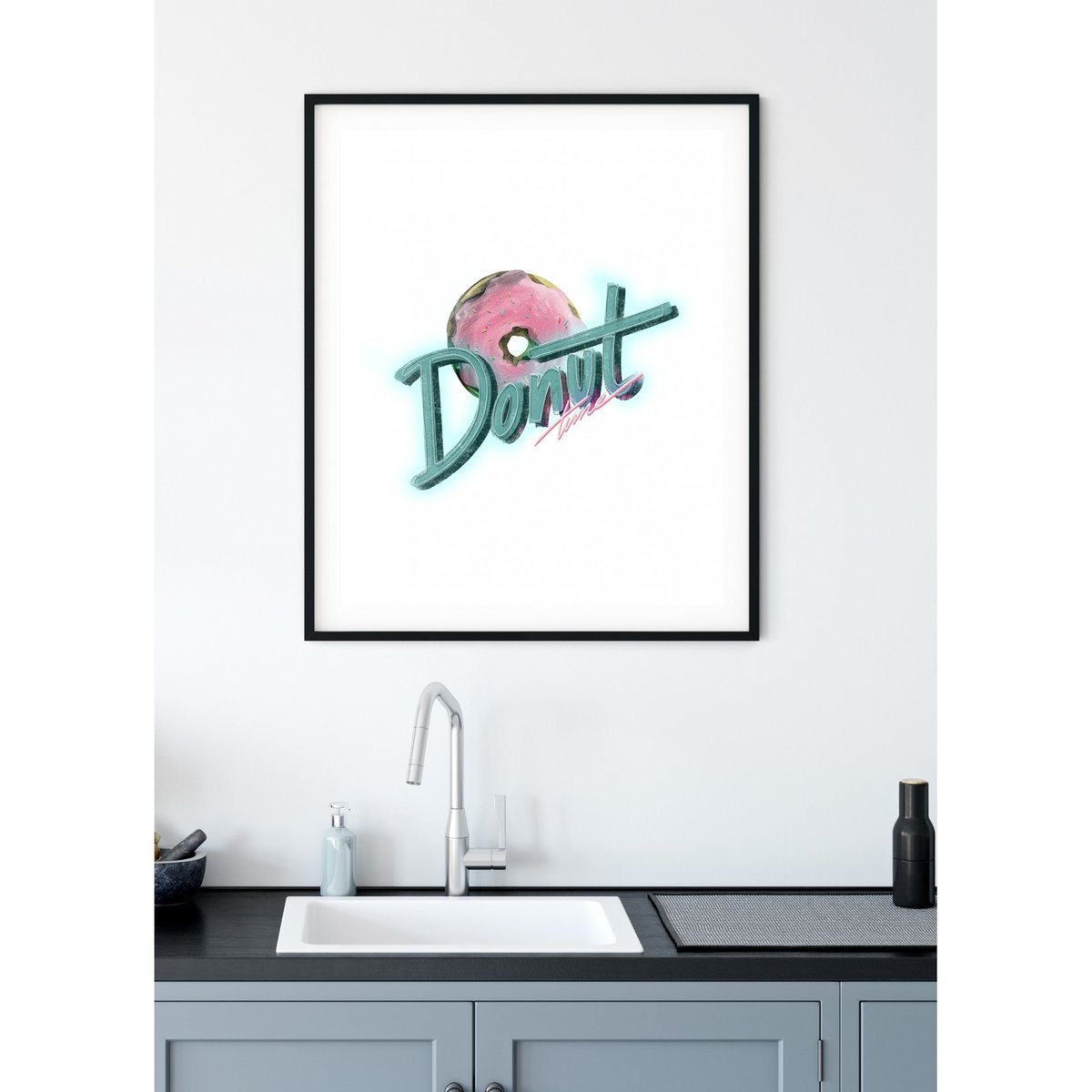 Affiche Donut Time blanc, L'AFFICHERIE