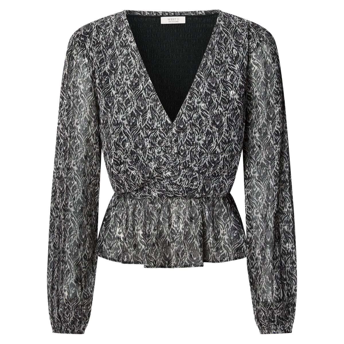 Blouse Imprimée À Col En V noir, PEPE JEANS
