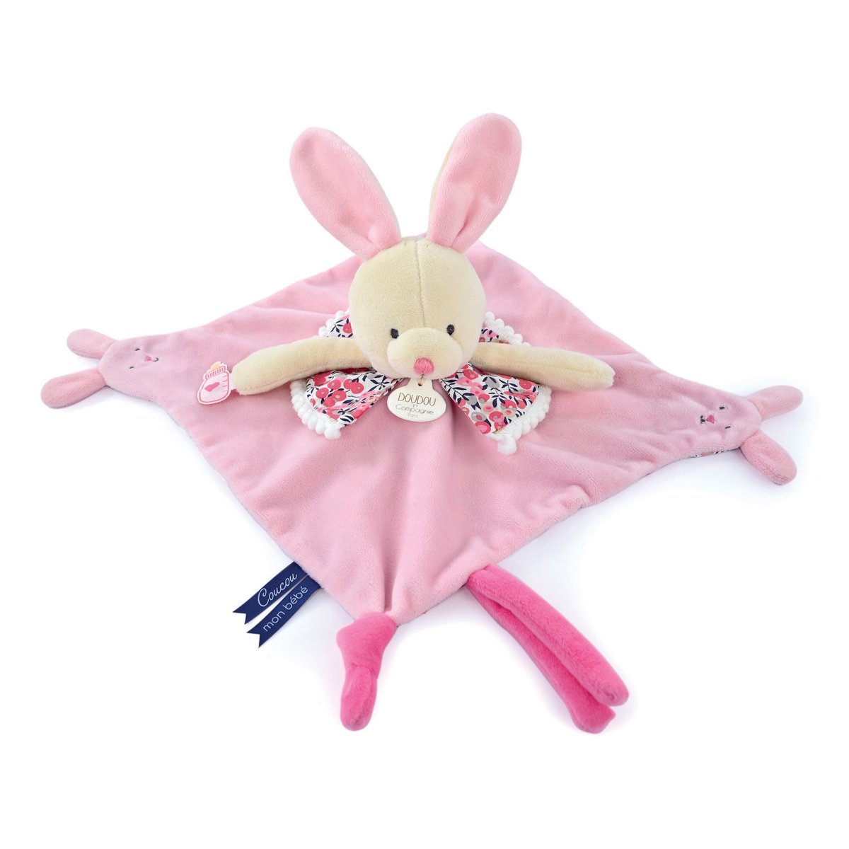 Doudou avec marionnette à doigt lapin, DOUDOU ET COMPAGNIE