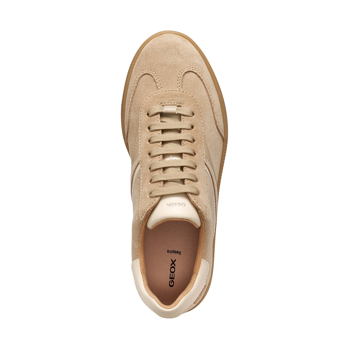 Baskets respirantes en cuir Meleda crème, GEOX