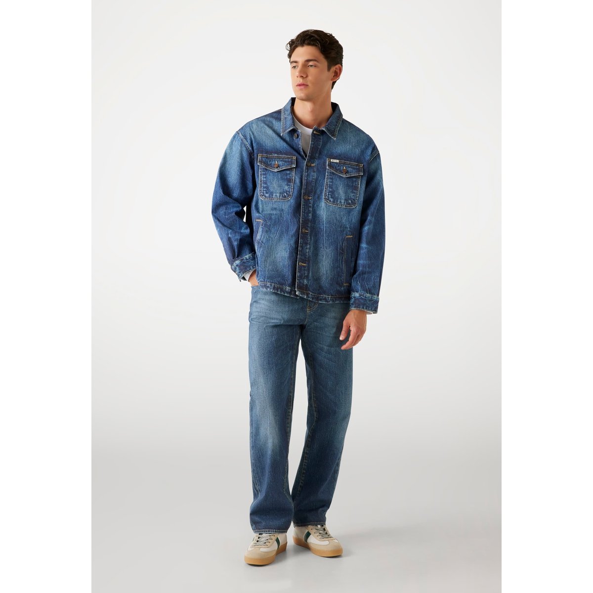 Veste Stretch Imprimé Denim bleu, GUESS