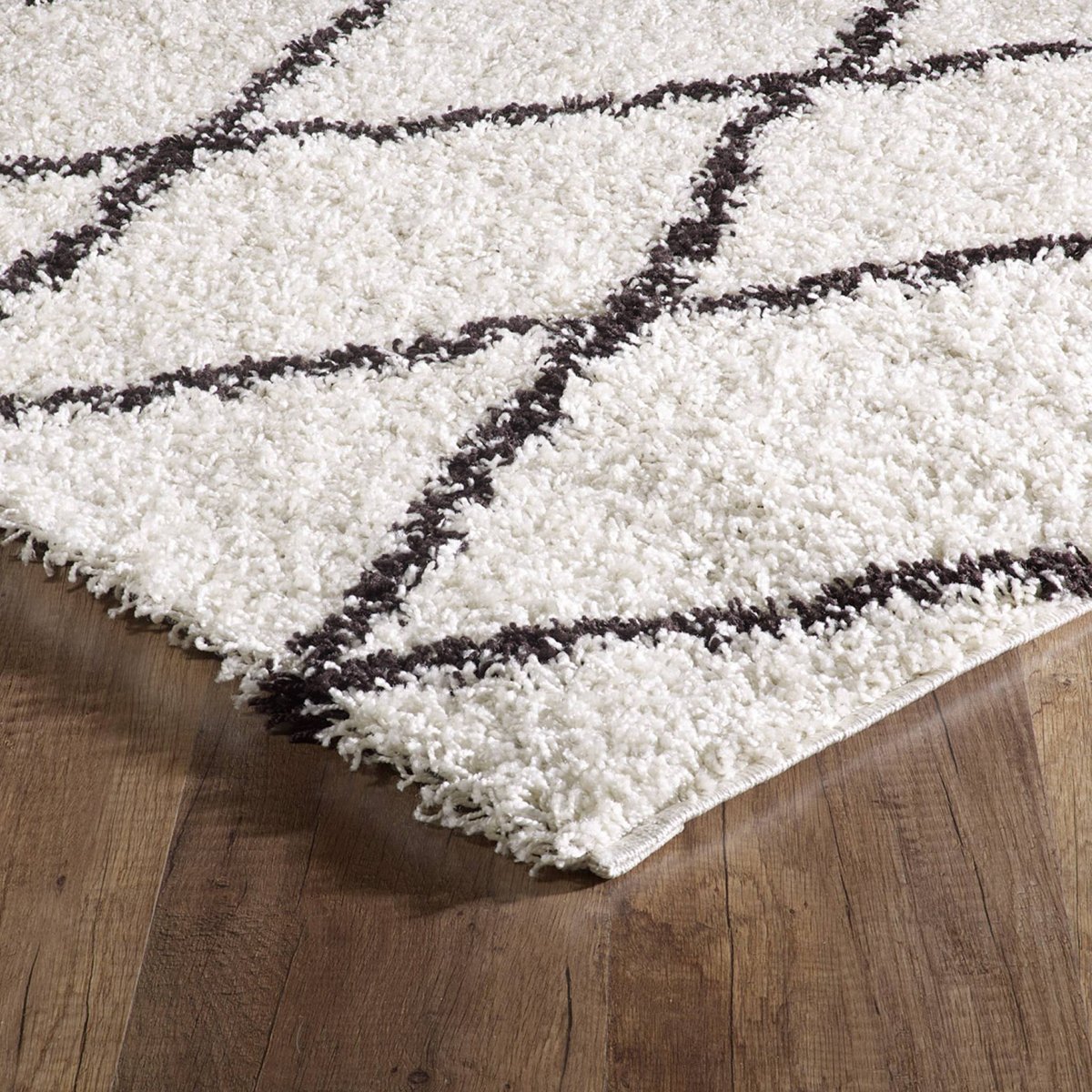 Tapis intérieur rectangulaire berbère ROBBY blanc, SWEEEK