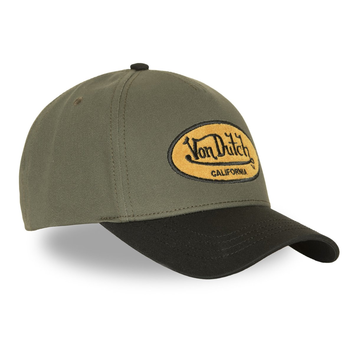Casquette Baseball Terry kaki/noir/moutarde, VON DUTCH
