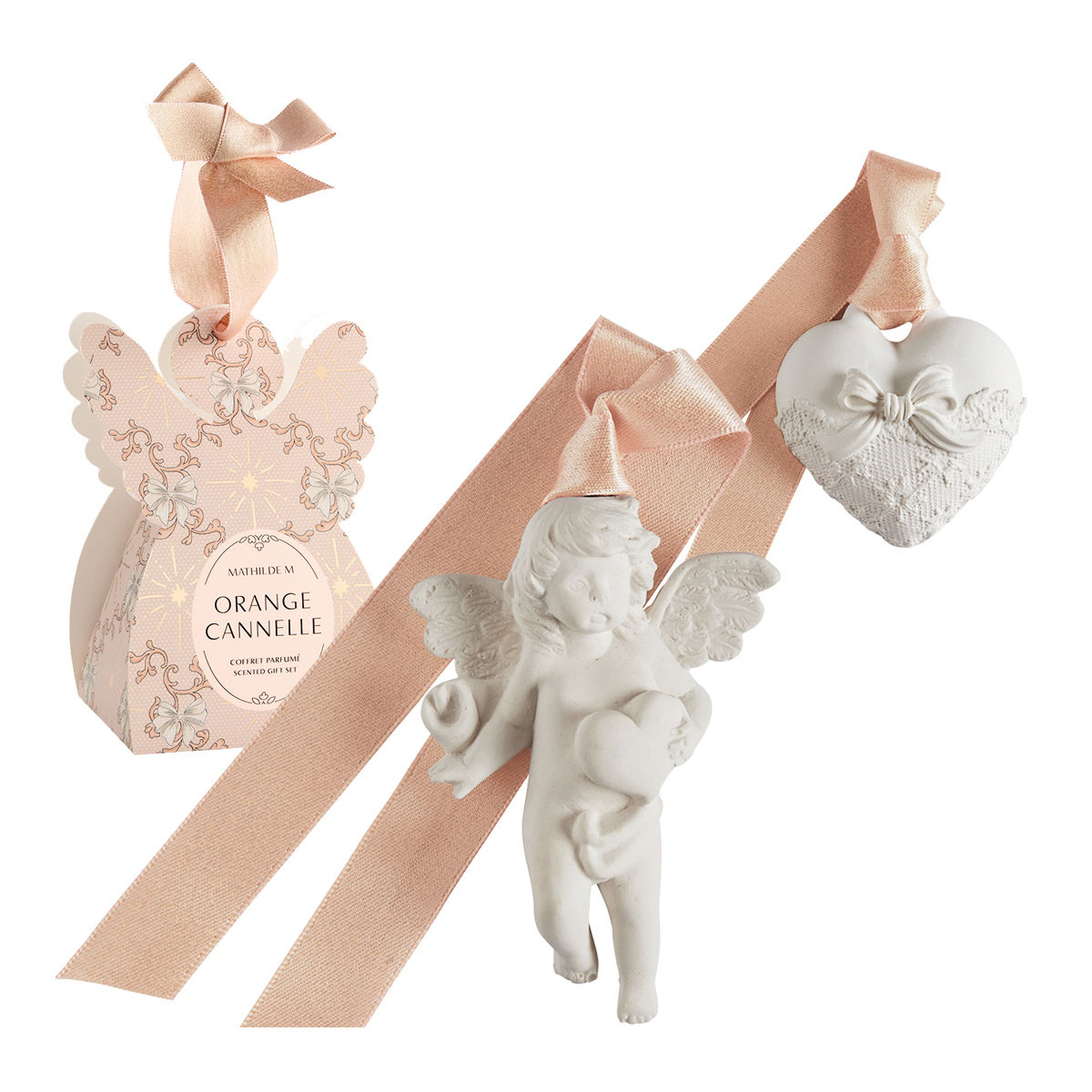 Coffret Surprises Ange parfum Orange Cannelle RUBANS DE FÊTE orange, MATHILDE M
