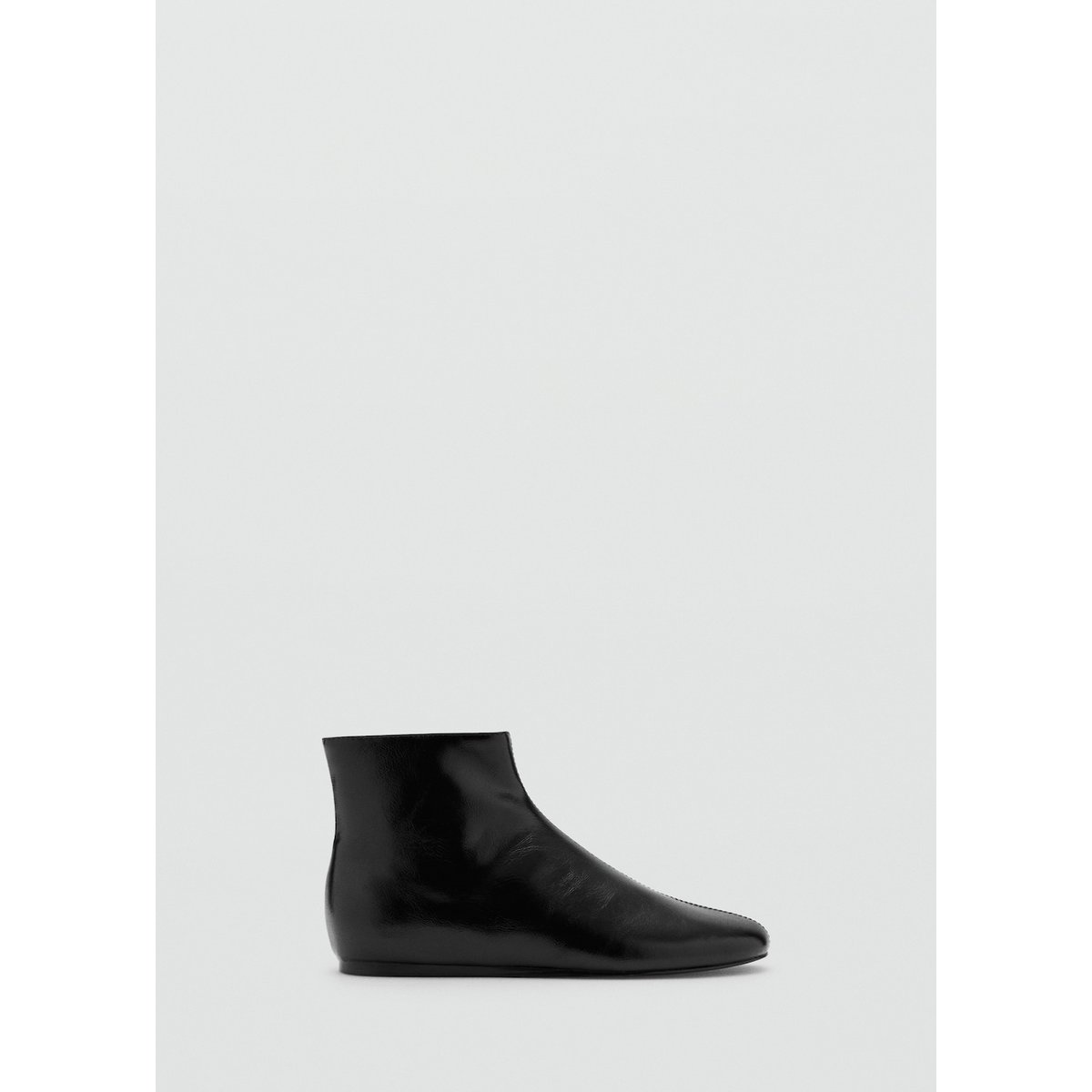 Bottines plates avec zip noir, MANGO
