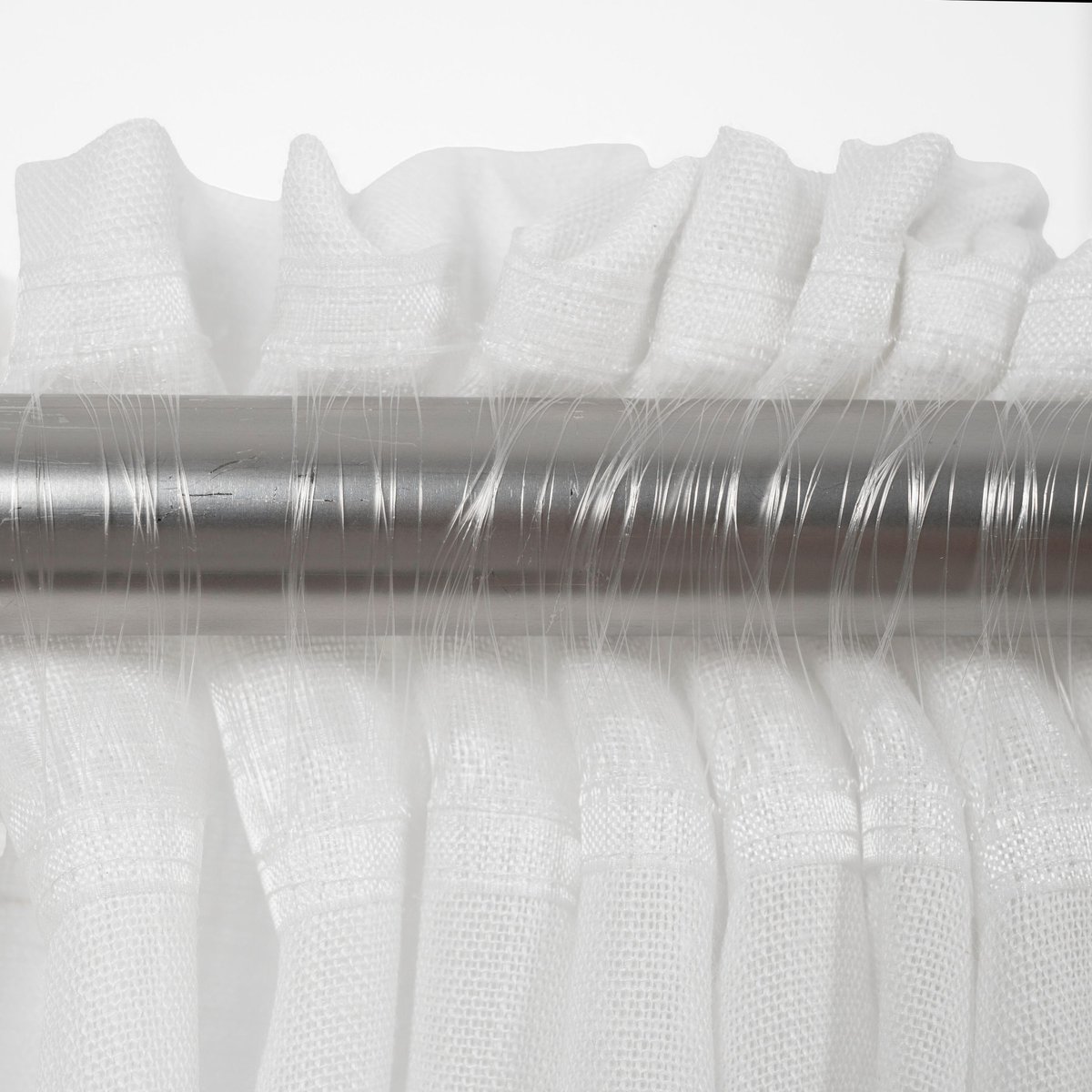 Rideau tamisant en polyester et lin, AYDEN blanc, INSPIRE