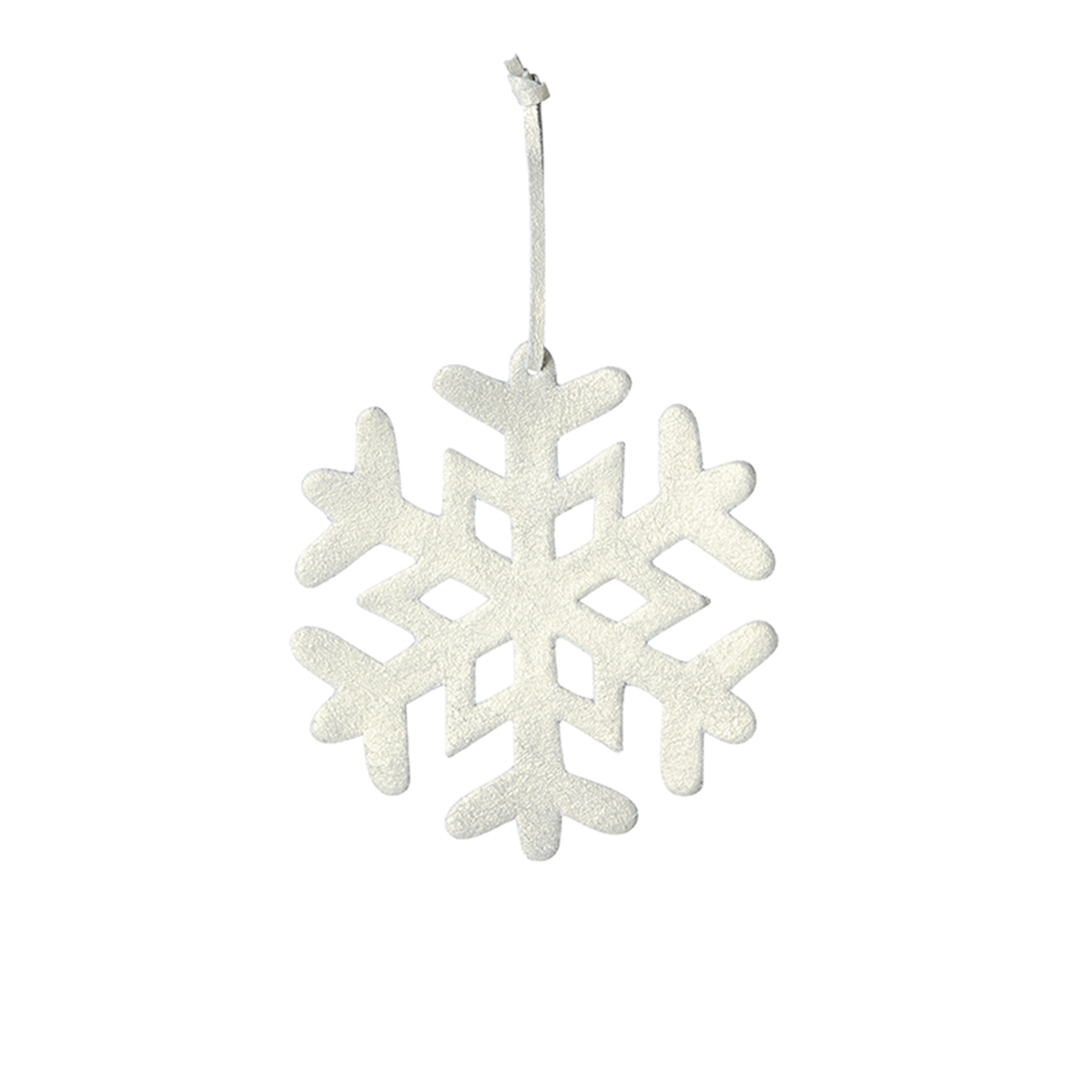 Suspension de noël décorative flocon en cuir H13 blanc, SIA DECO