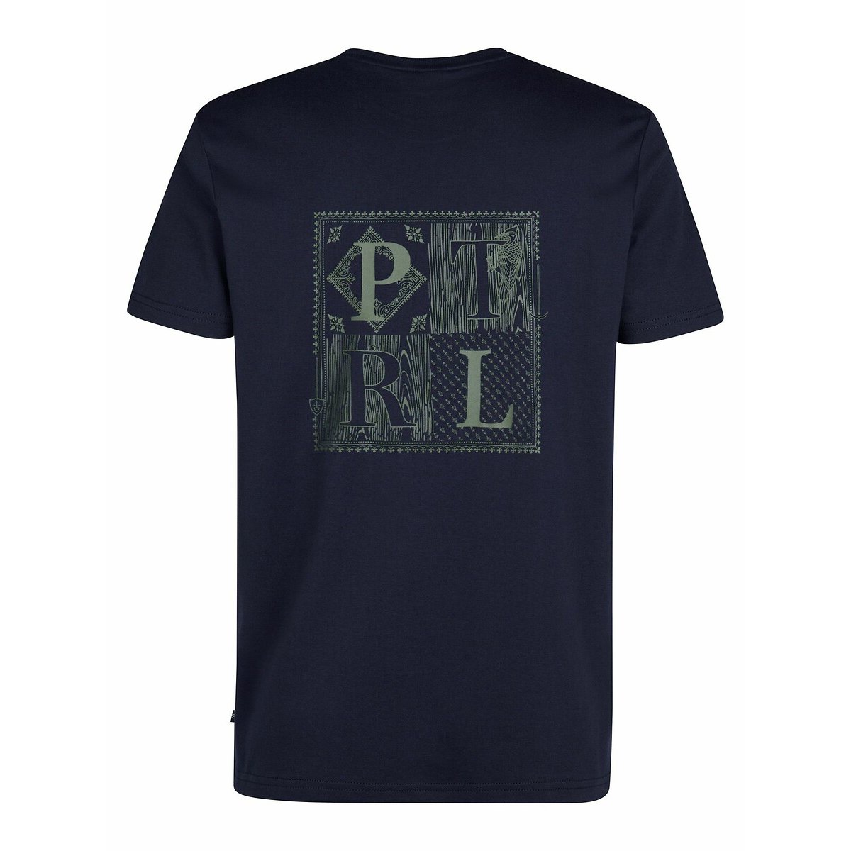 Chest Logo Print T-Shirt with Short Sleeves navy blue, PETROL INDUSTRIES