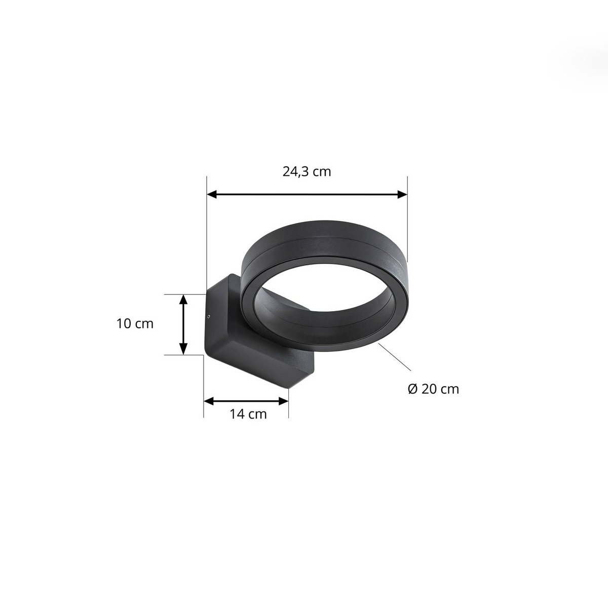 Applique extérieure en aluminium moderneLED anthracite, LINDBY