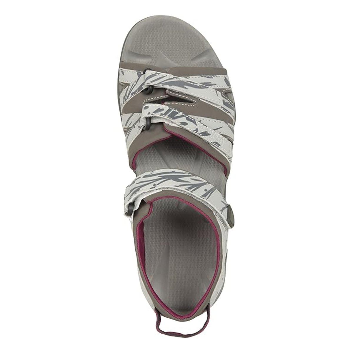 Sandales à scratch motif/style imprimé coupe large SANTORINI gris clair, MOUNTAIN WAREHOUSE
