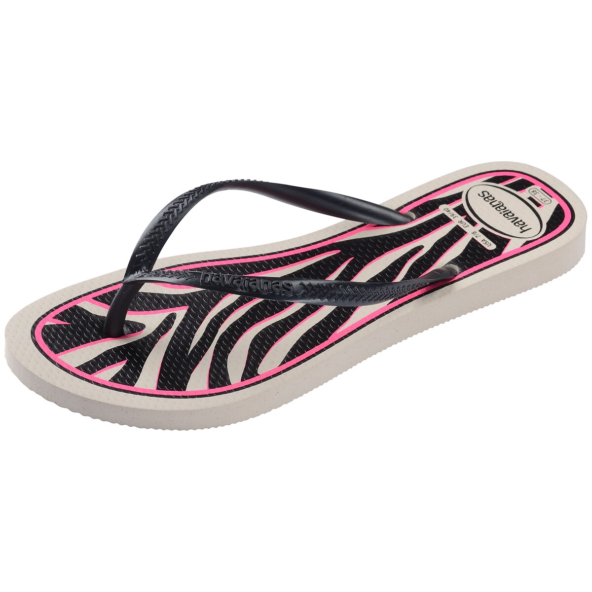 Teenslippers HAV SLIM ANIMALS wit/roze/zwart, HAVAIANAS