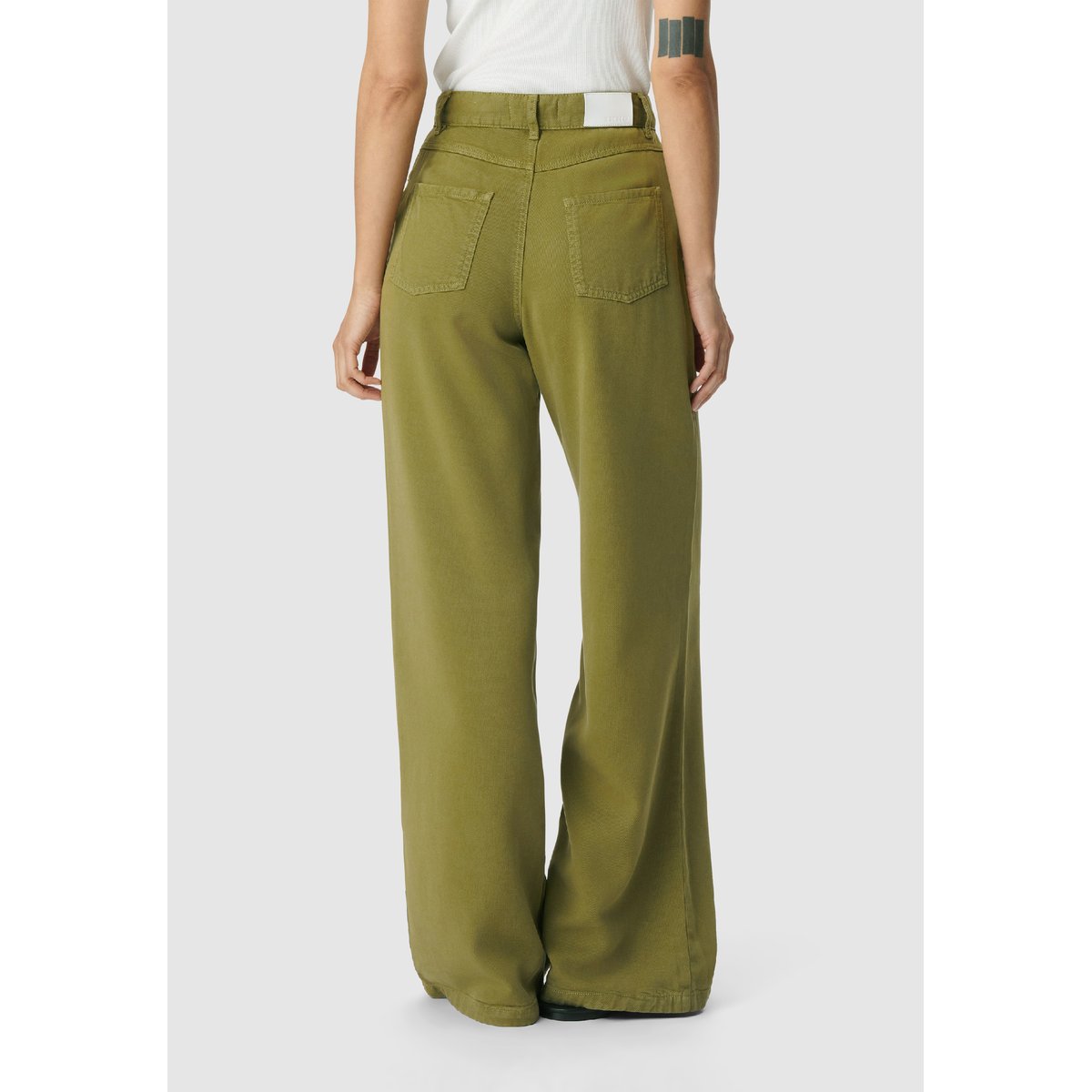 Jean large Lyocell® taille haute EDIE vert, IKKS