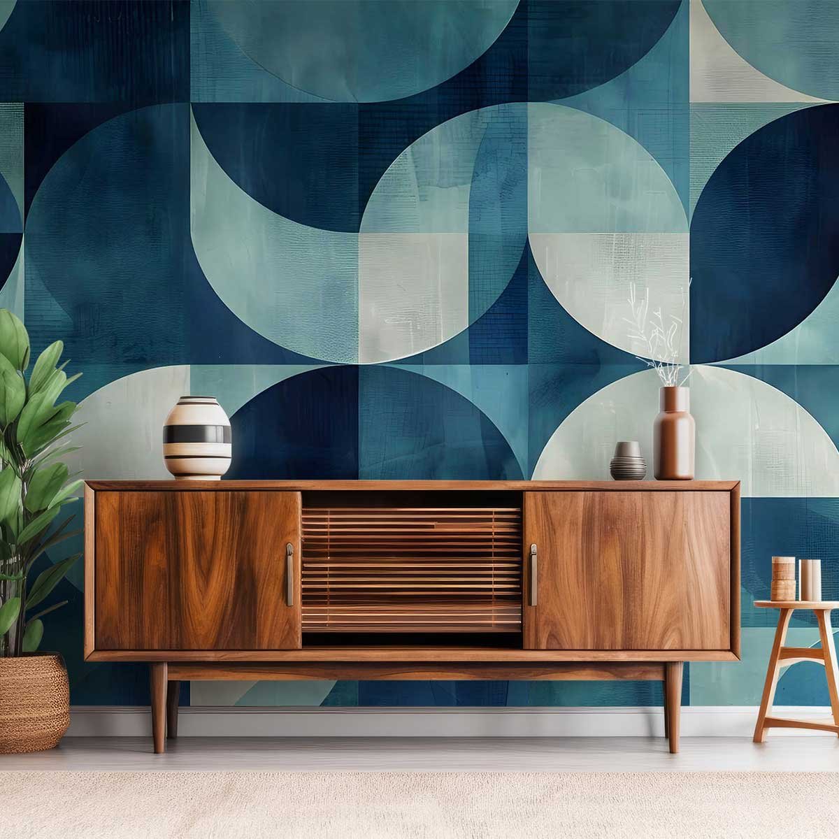 Papier peint bleu ciel intissé, HEXOA
