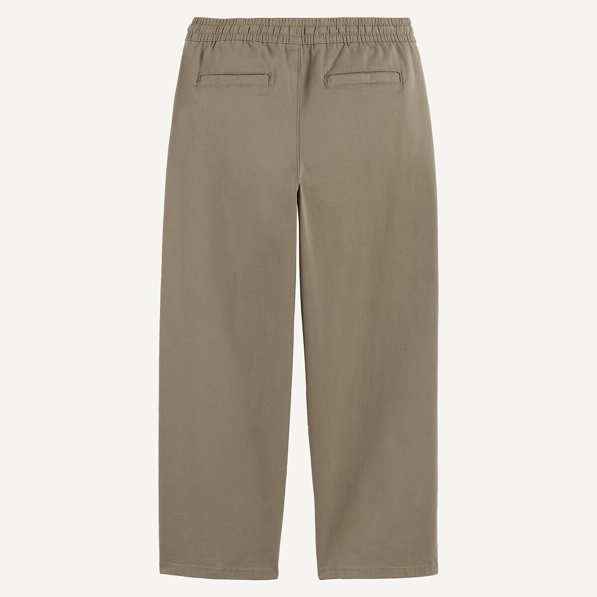 Pantalón chino, cintura elástica caqui, LA REDOUTE COLLECTIONS