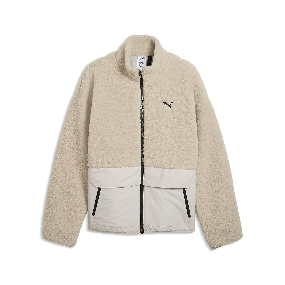 Blouson zippé en sherpa beige, PUMA