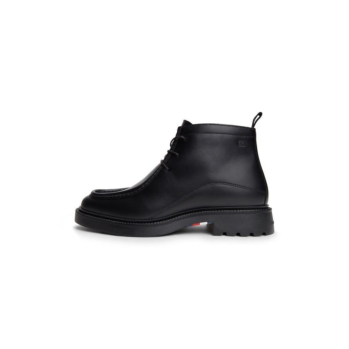 Bottines chukka en cuir noir, TOMMY HILFIGER