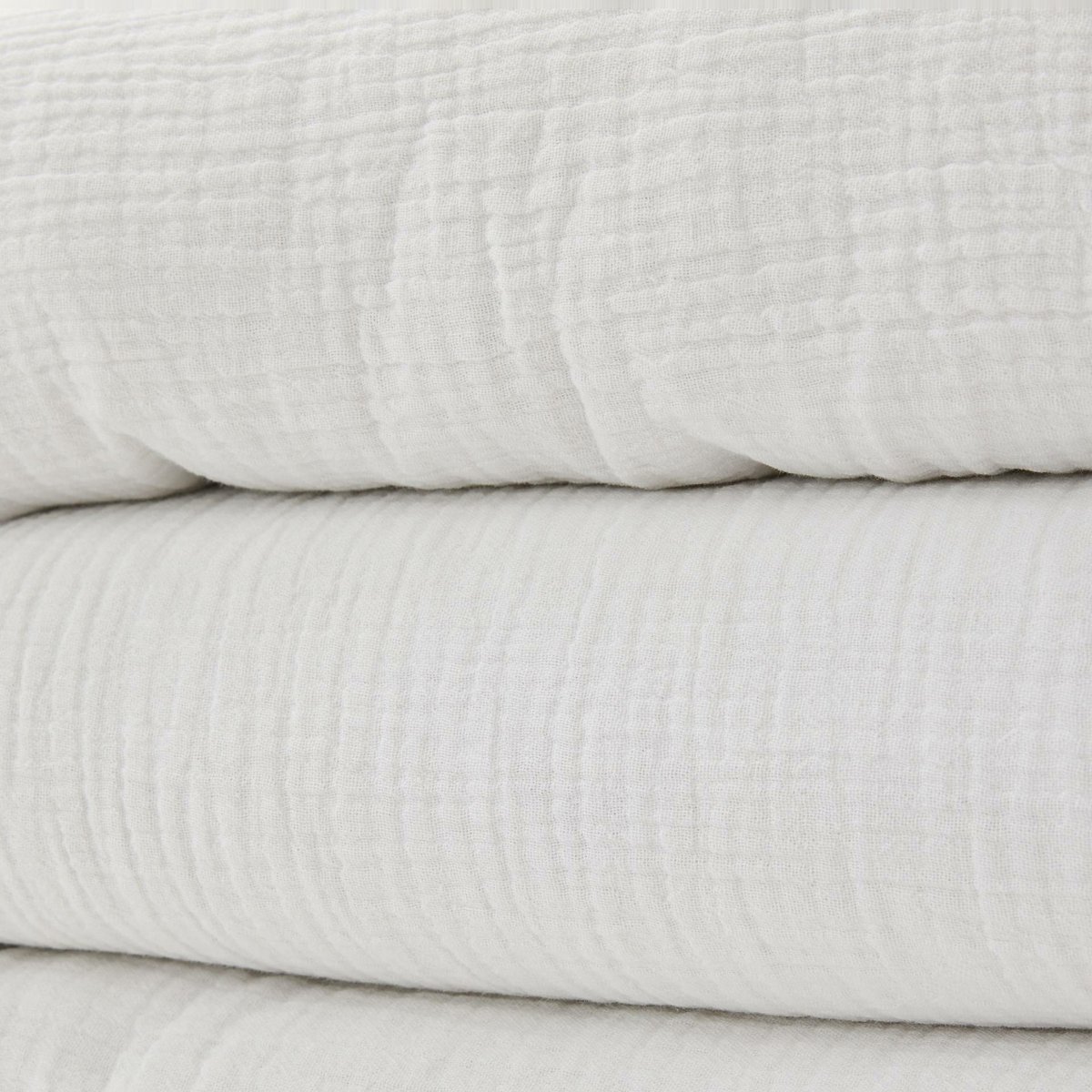 Housse de couette unie, gaze de coton, 100% coton bio GOTS blanc, MONOPRIX