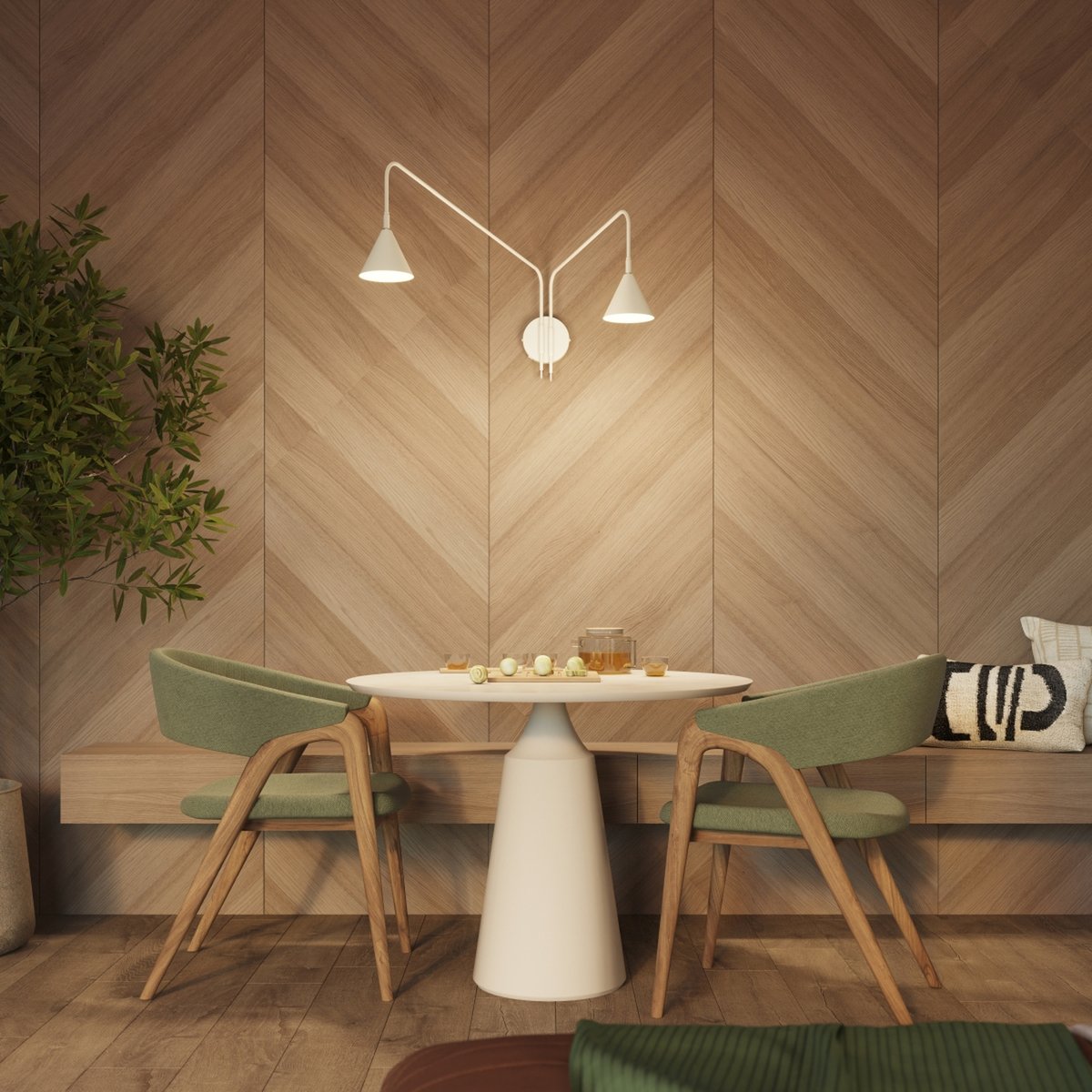 Applique murale Beige E14 2 NOX beige, EDEN