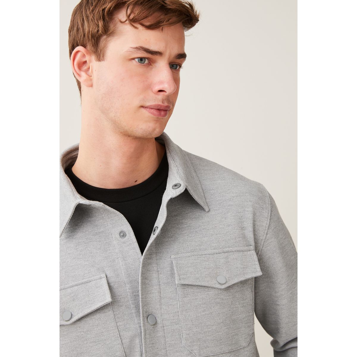 Veste-chemise à boutons-pression grey, NEXT