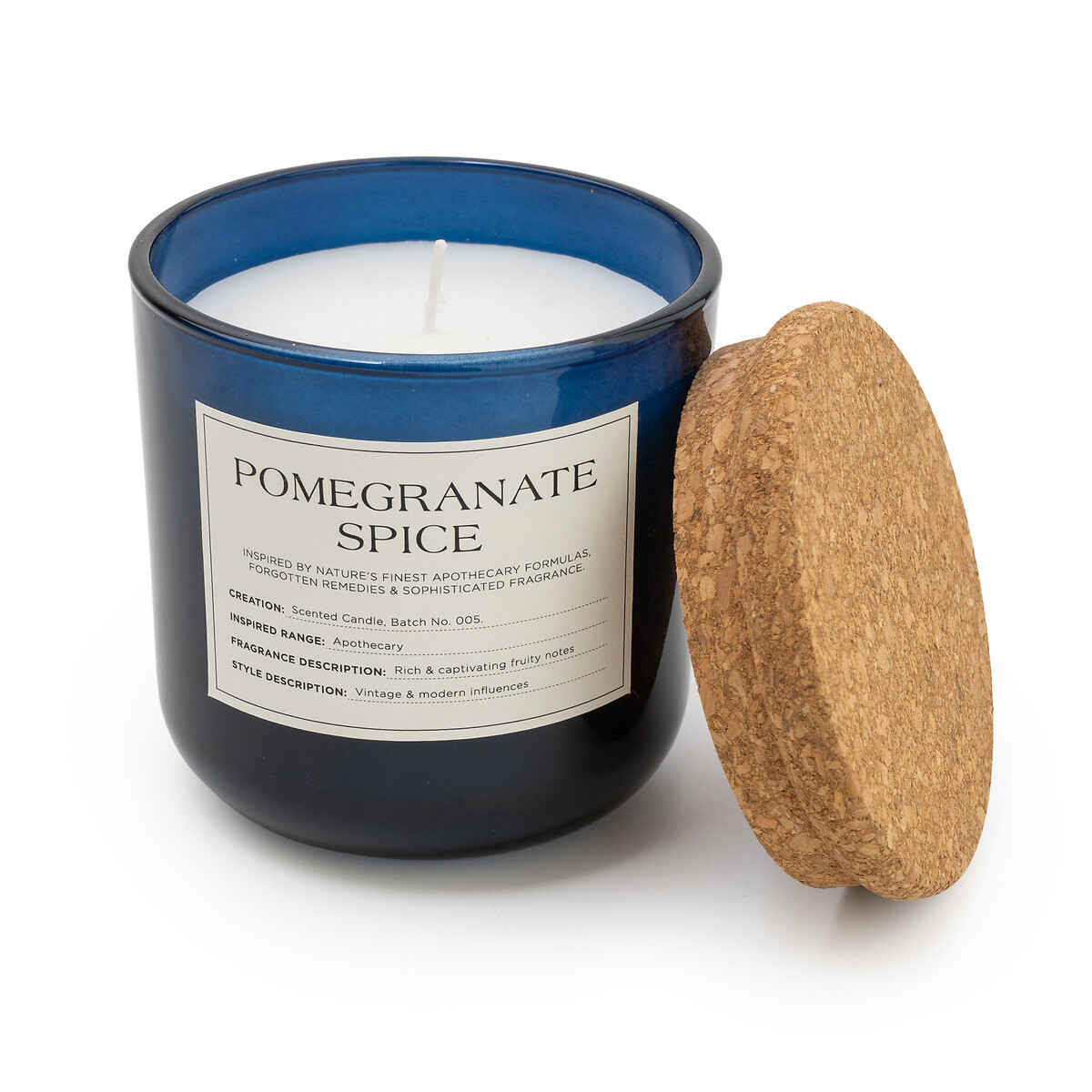 Apothecary Pomegranate Spice Jar Candle blue, SO'HOME