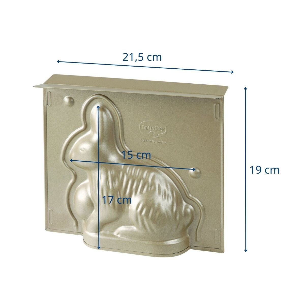 Moule à gâteaux 3D en forme de lapin de Pâques or, DR OETKER