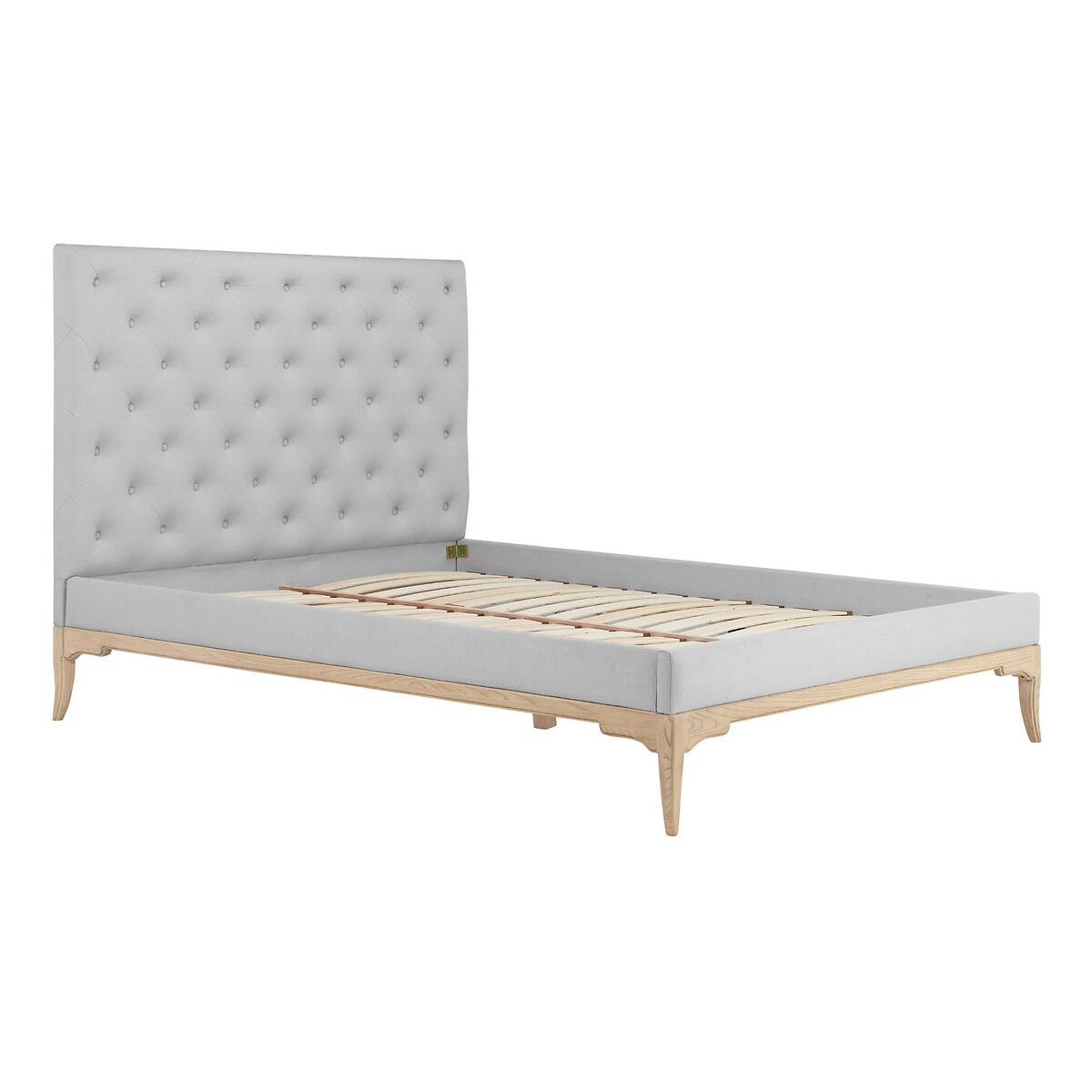 Toulon Oak & Buttoned Linen Bed light oak wood, WILLIS & GAMBIER
