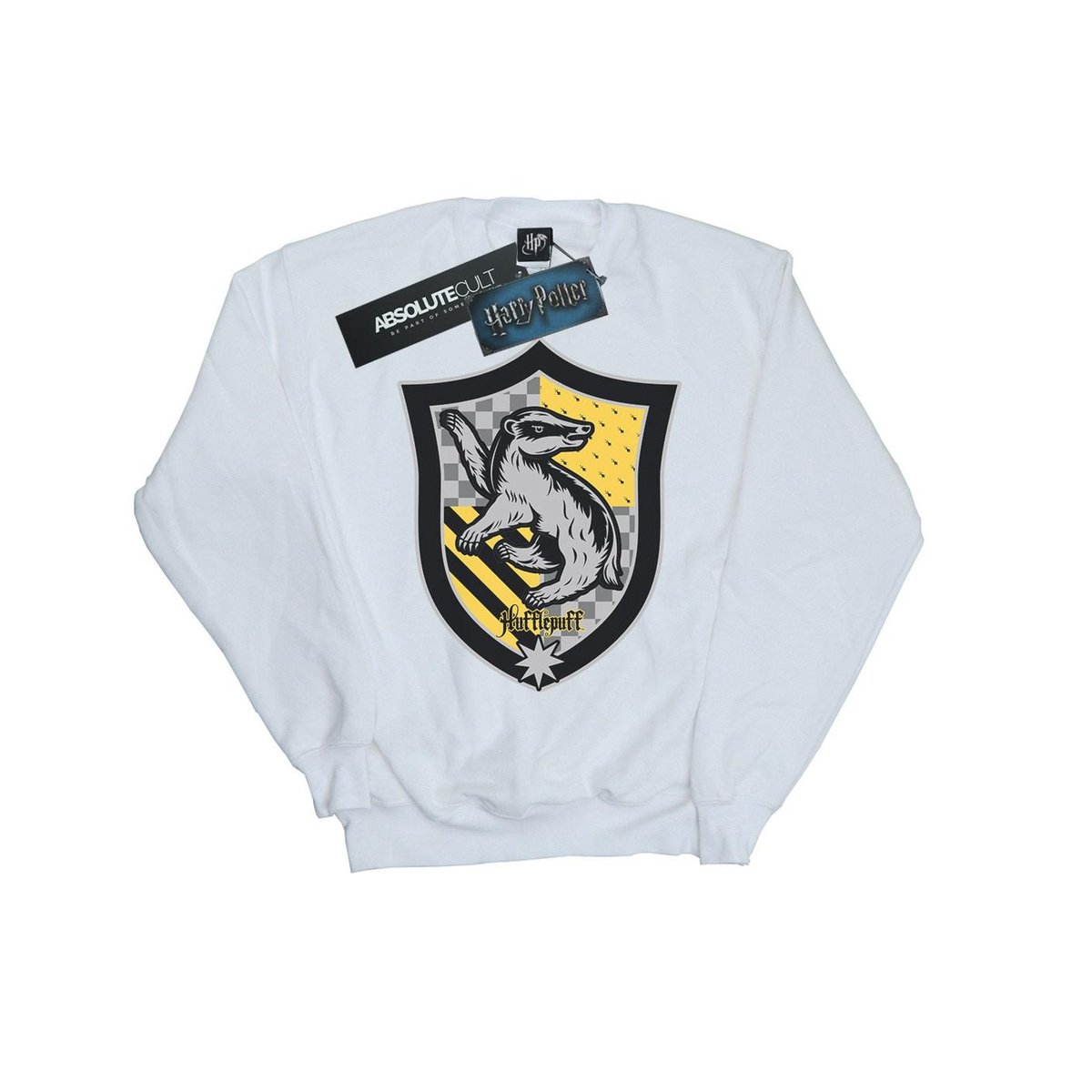 Sweat HUFFLEPUFF blanc, HARRY POTTER