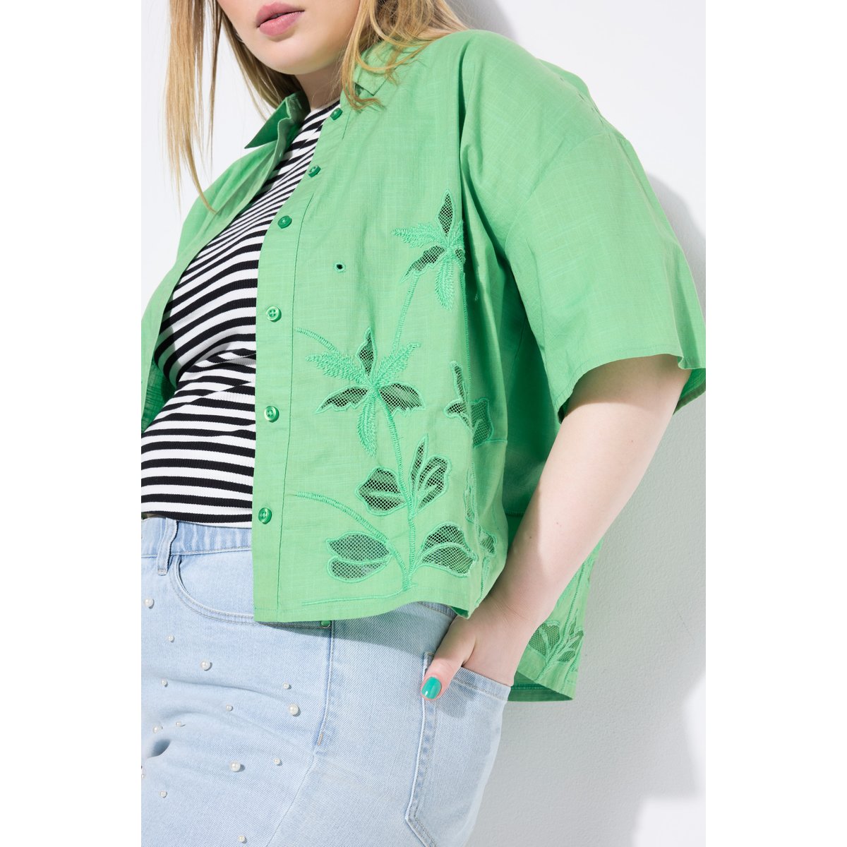 Chemisier coupe Boxy Shape vert trèfle, STUDIO UNTOLD
