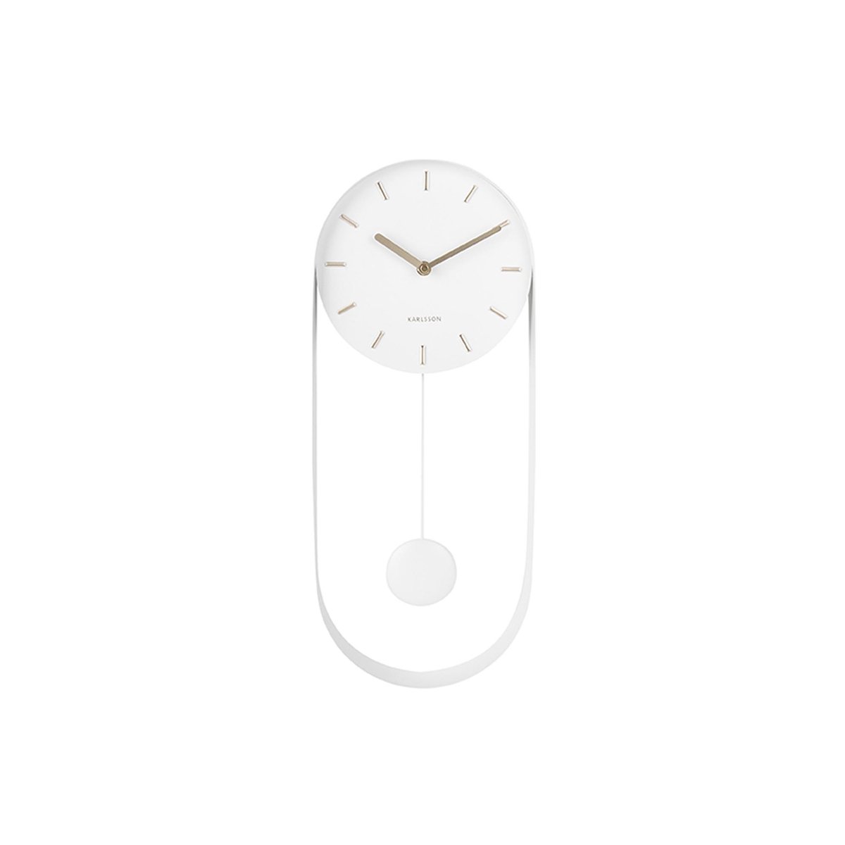 Horloge murale design avec balancier CHARM blanc, KARLSSON