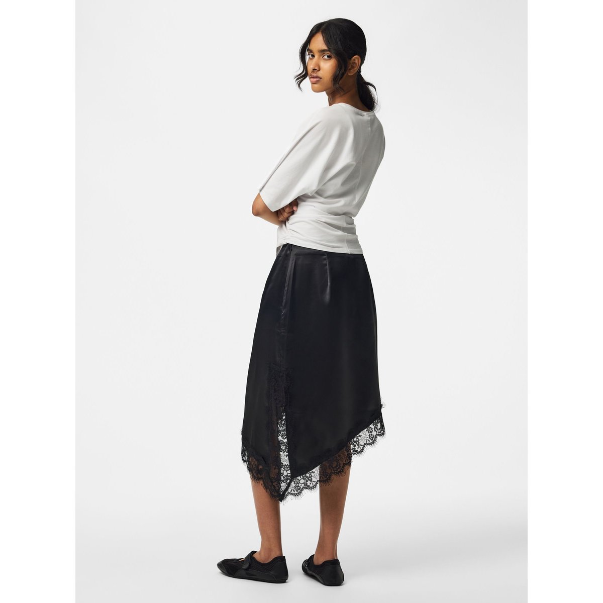 Jupe Mi-Longue noir - black1, PIECES