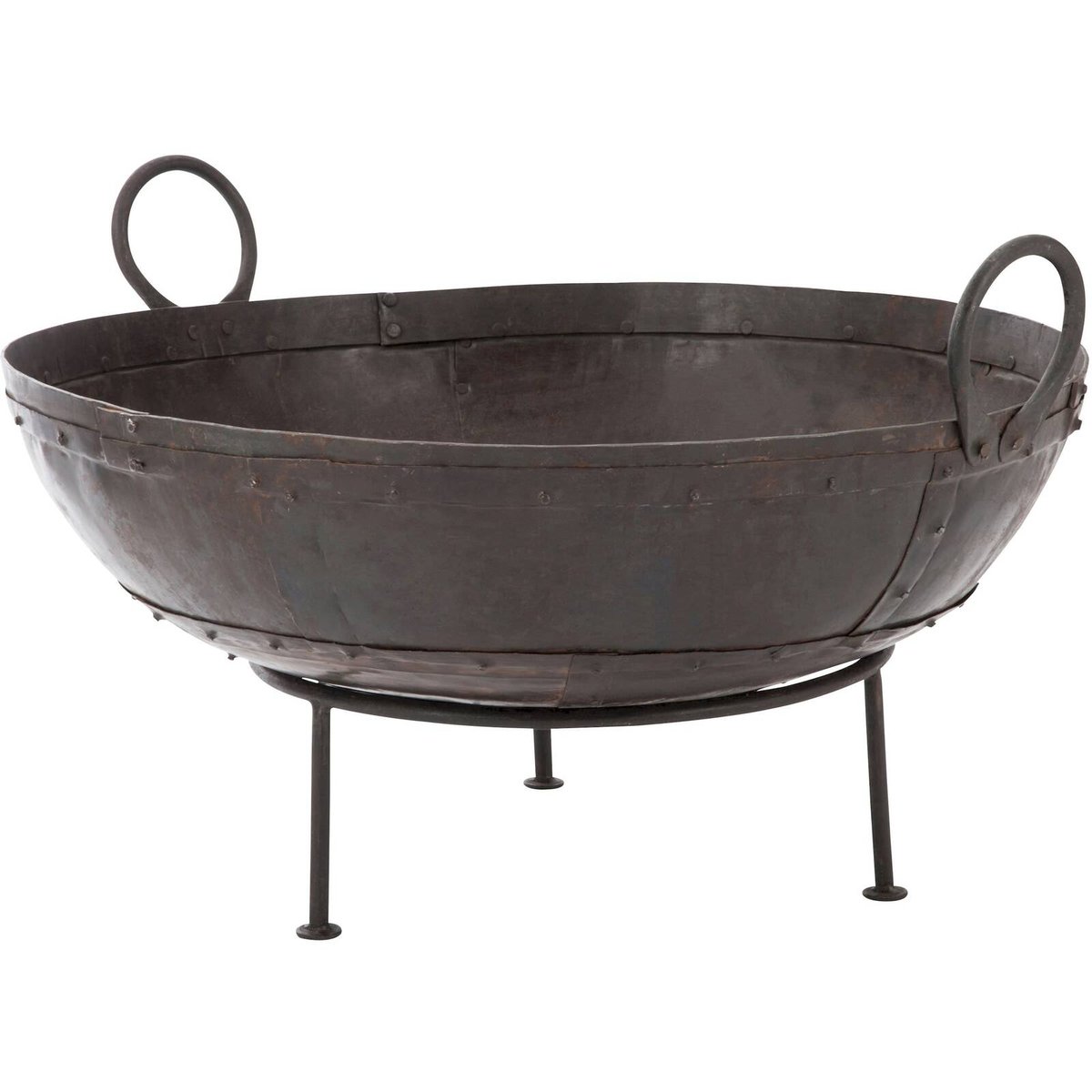 Brasero rond en fer Gypsum bronze, RECOLLECTION