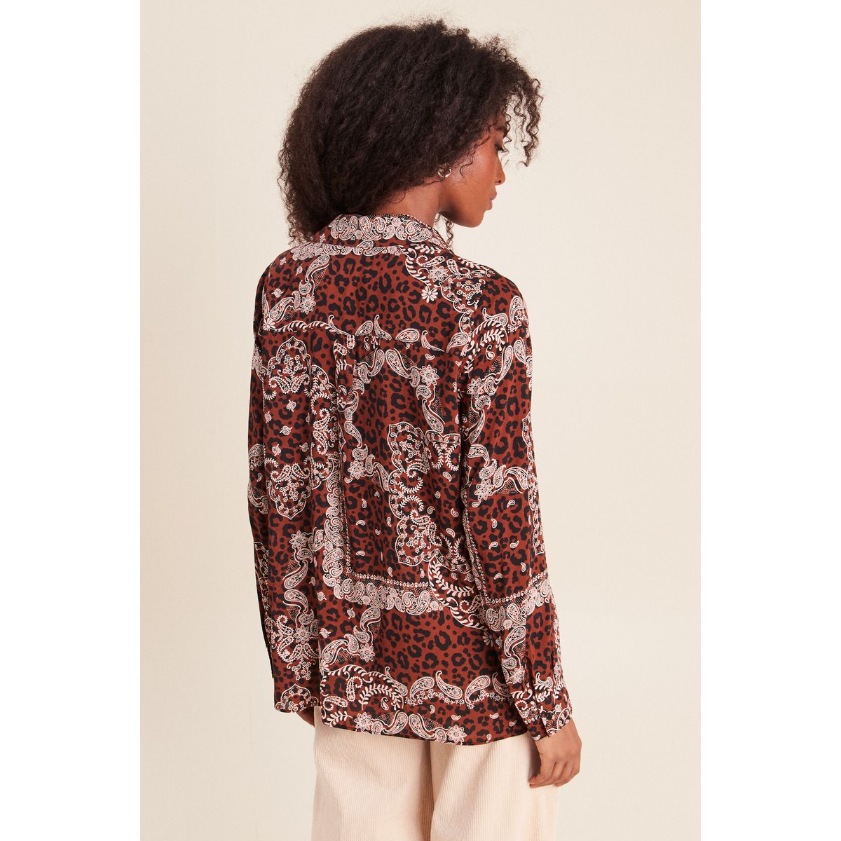 Chemise fluide manches longues marron, BREAL