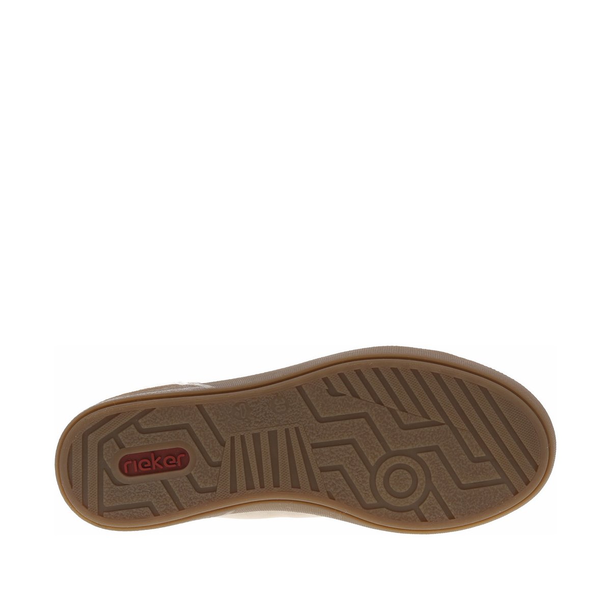Bottines beiges à talon plat avec des lacets et un zip latéral beiges, RIEKER