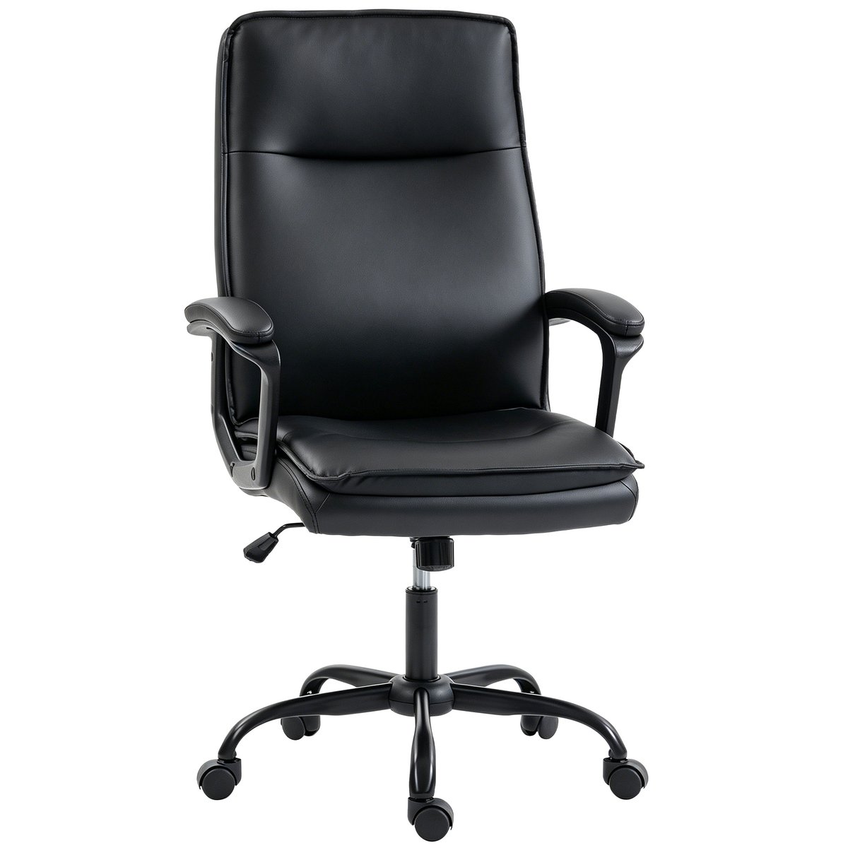 Chaise de bureau PU Noir noir, HOMCOM