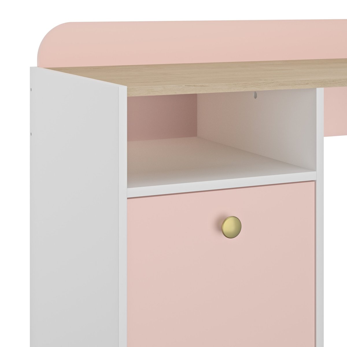 Bureau 1 porte avec rangement et poignée e blanc, GAMI