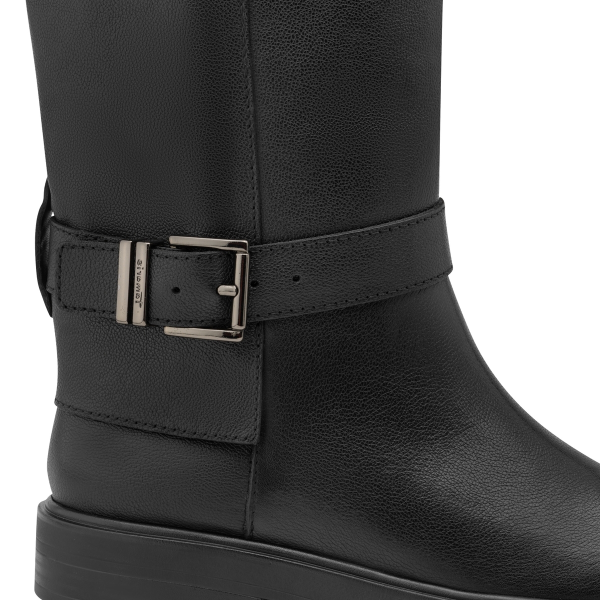 Bottine en cuir noir, TAMARIS