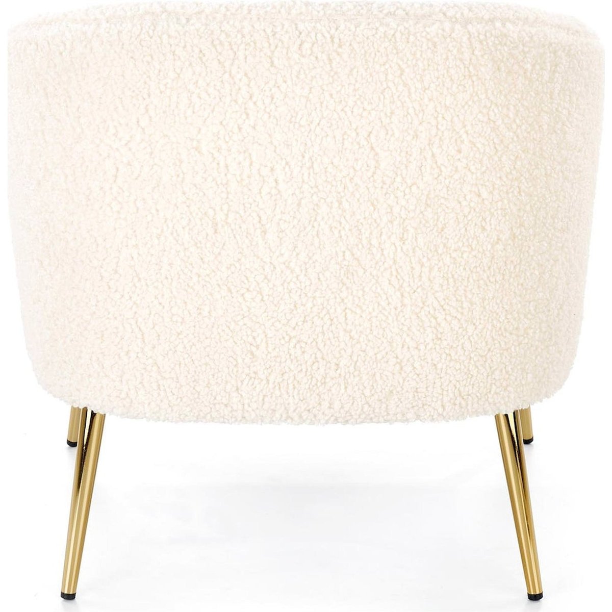 Fauteuil cosy tissu bouclé, Collection SATERSE beige bouclé et doré, RECOLLECTION
