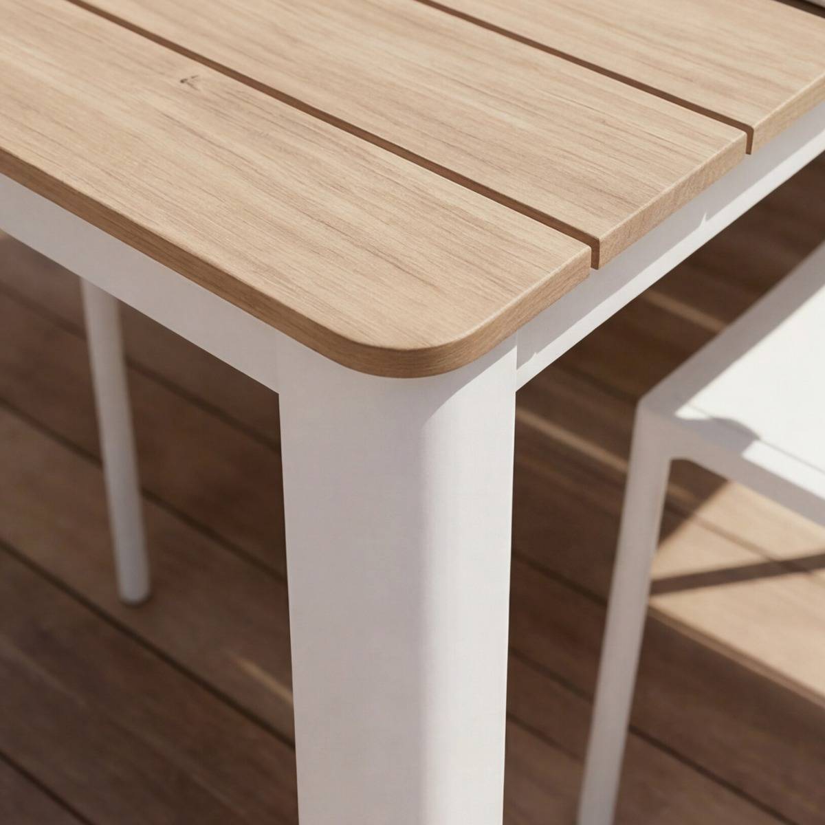 Table de jardin en aluminium AYDEN blanc, MADE IN MEUBLES