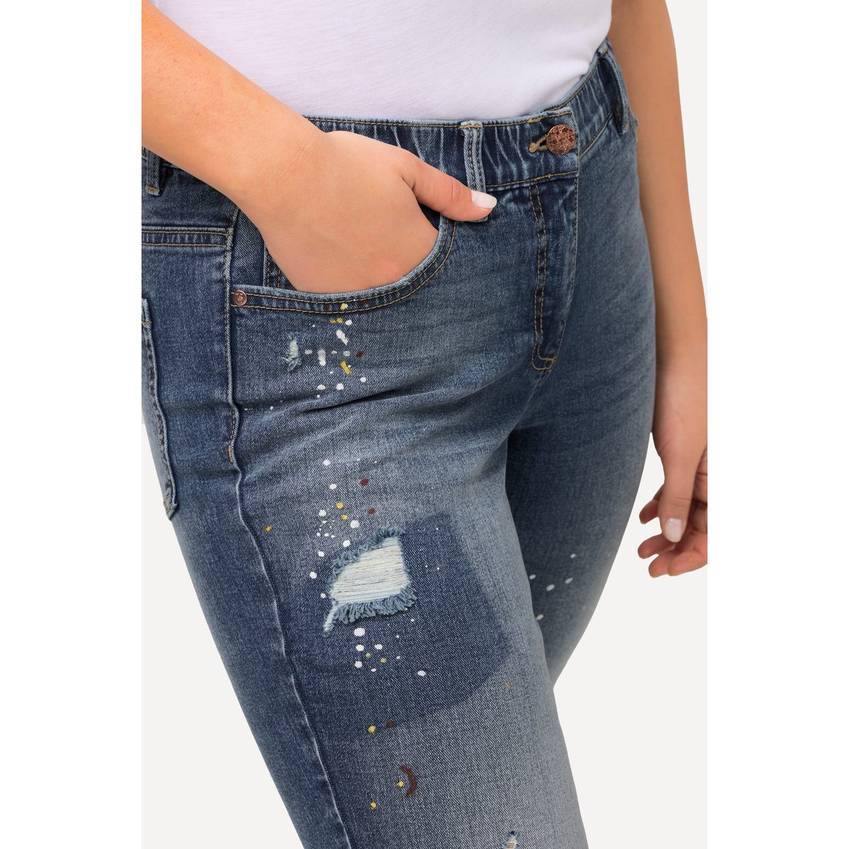 Jean Sarah, effets destroy bleu jean, ULLA POPKEN