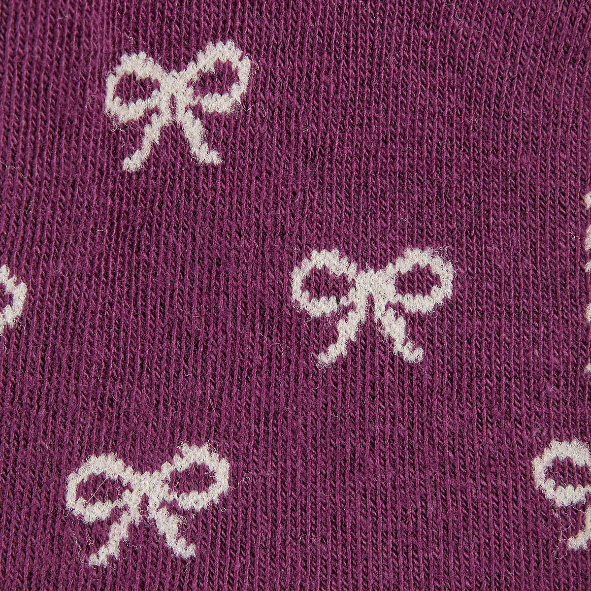 Lot de 3 paires de collants, 2 unies et 1 à motif nœuds assortis, LA REDOUTE COLLECTIONS