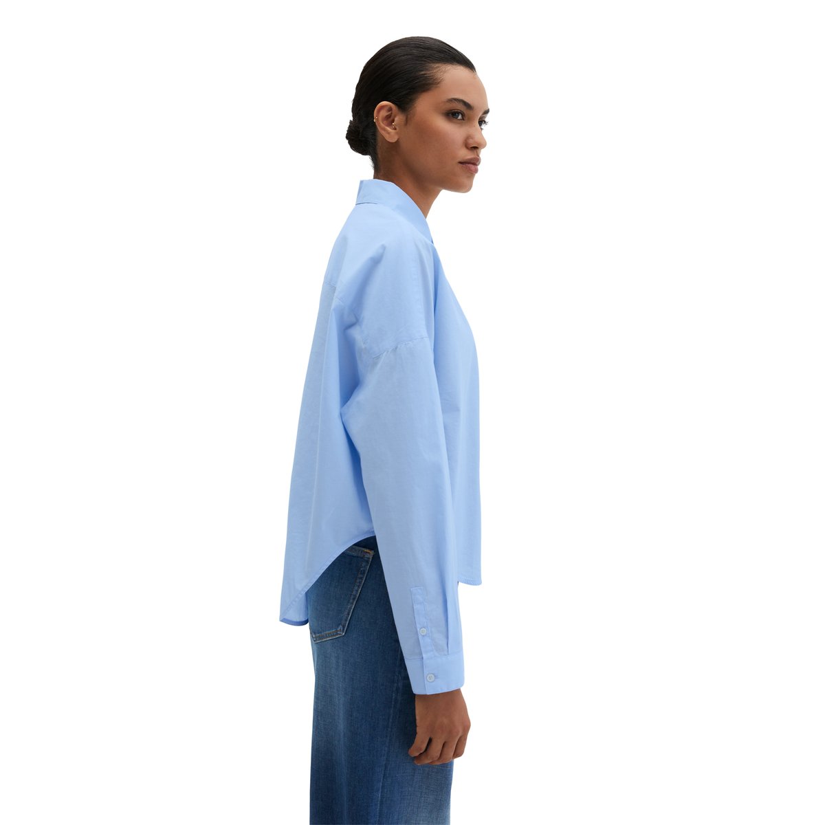 Chemisier regular en coton chambray bleu clair, MARC O'POLO