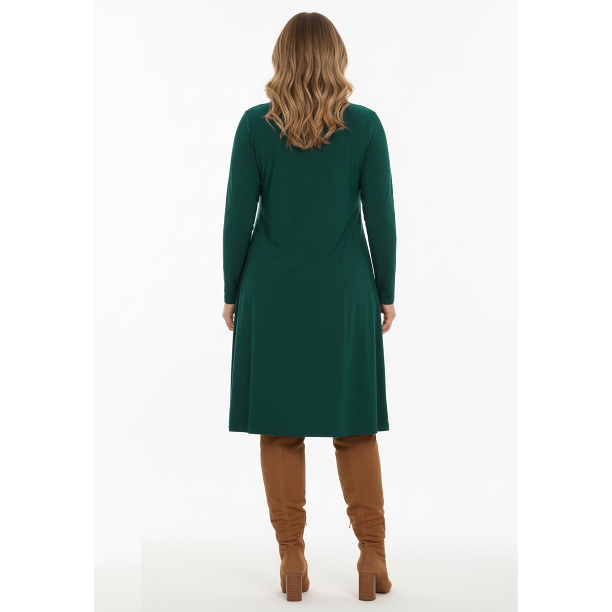 Robe v-cou vert foncé, YOEK