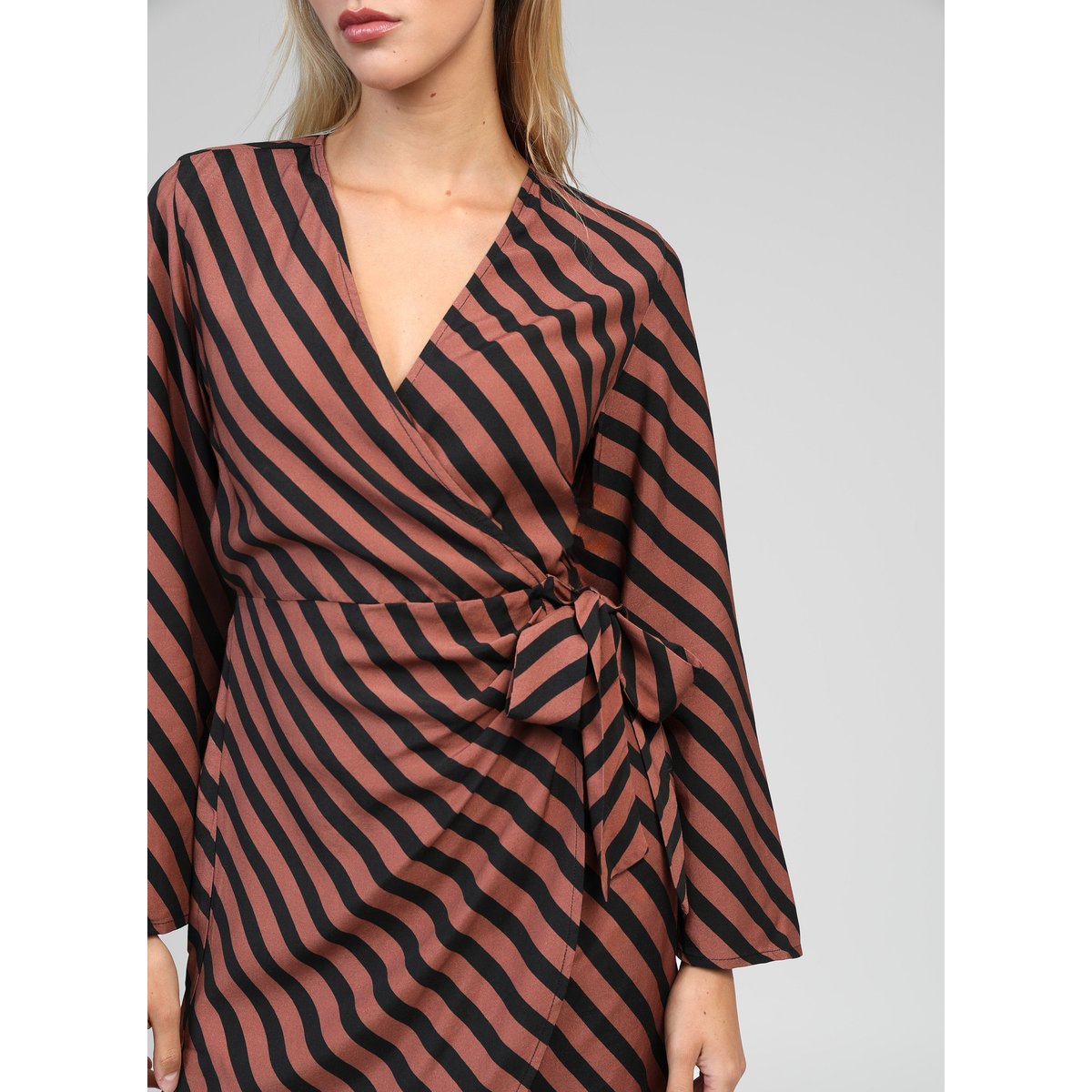 Robe Courte METALY stipe chocolat, AN'GE