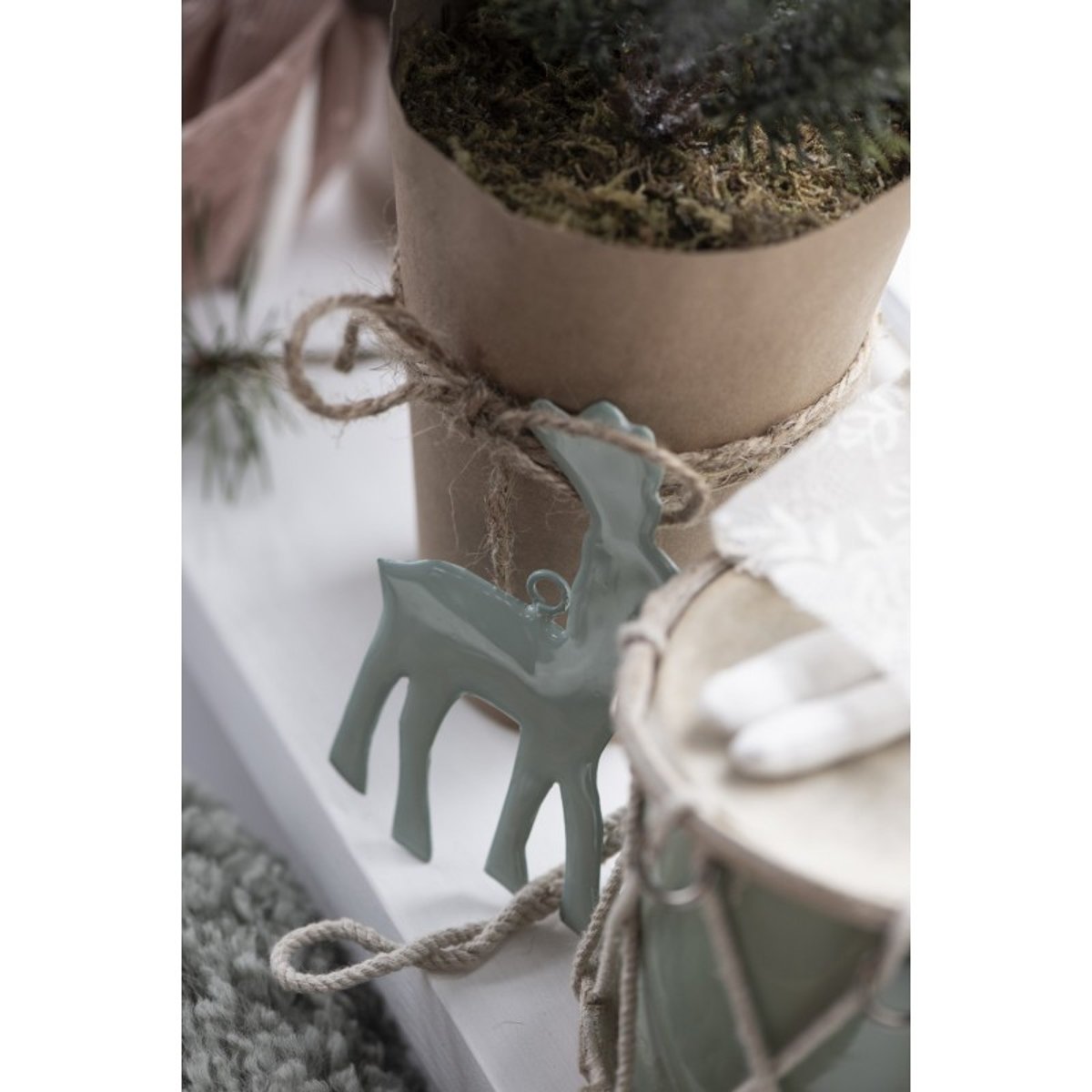 Décoration de sapin renne métal vert jade, IB LAURSEN