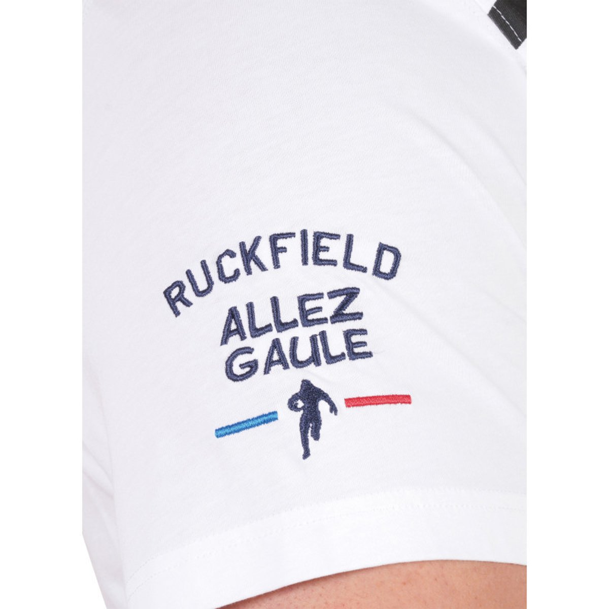 Polo en coton blanc imprimé pourvu d'une coupe droite et d'un col boutonné blanc, RUCKFIELD